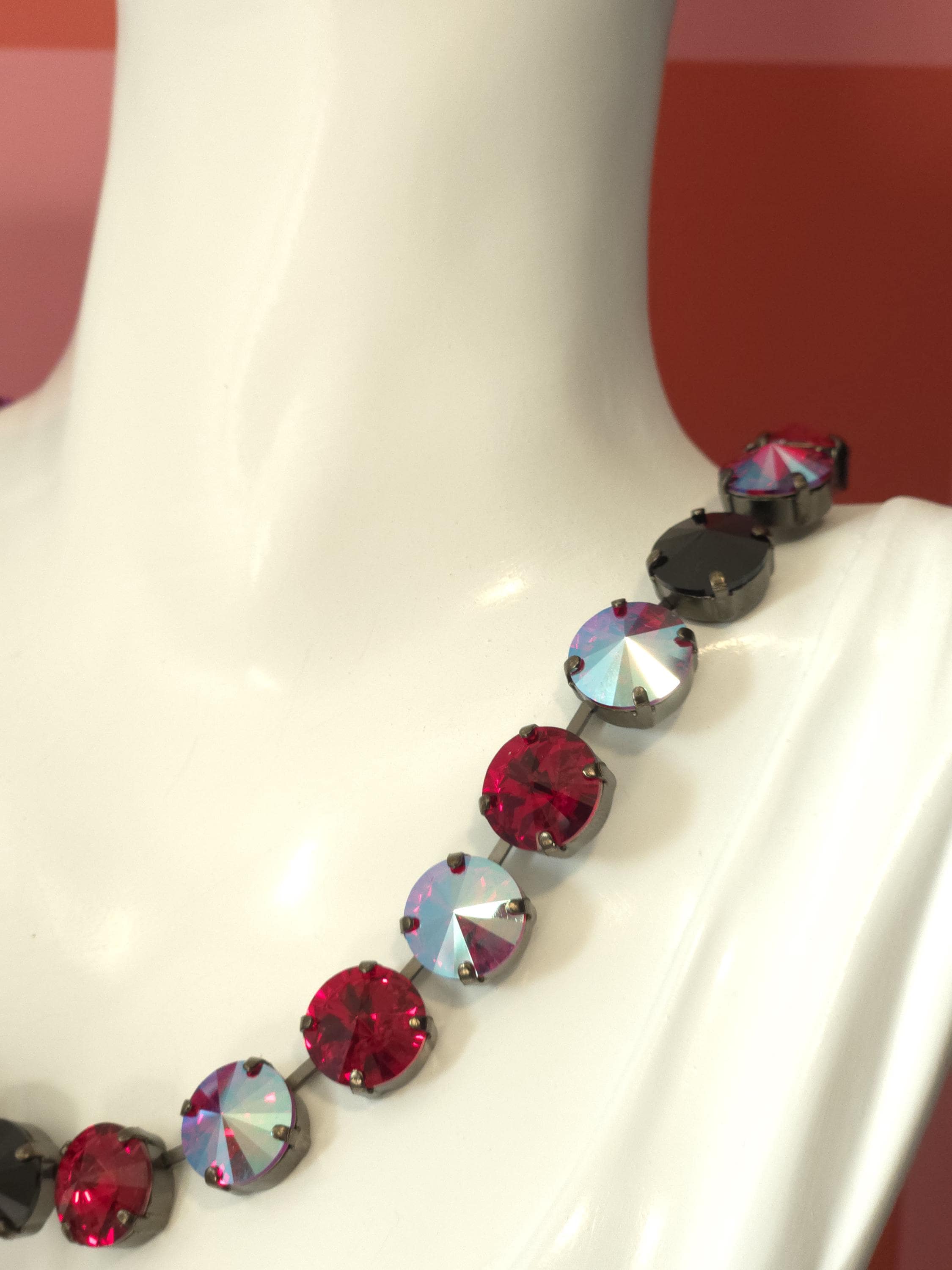 Off With Her Head Swarovski Crystal Necklace | Handmade Black Statement Necklace | Siam & Jet Crystal Rivoli Choker