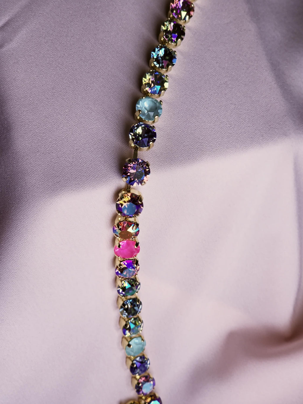 Swarovski Crystal Rainbow Necklace | Gold Plated Statement Jewelry
