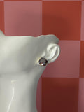 Blood Rose Swarovski Crystal Stud Earrings | Handmade Gold Plated Cushion Earrings | Deep Red Crystal Studs