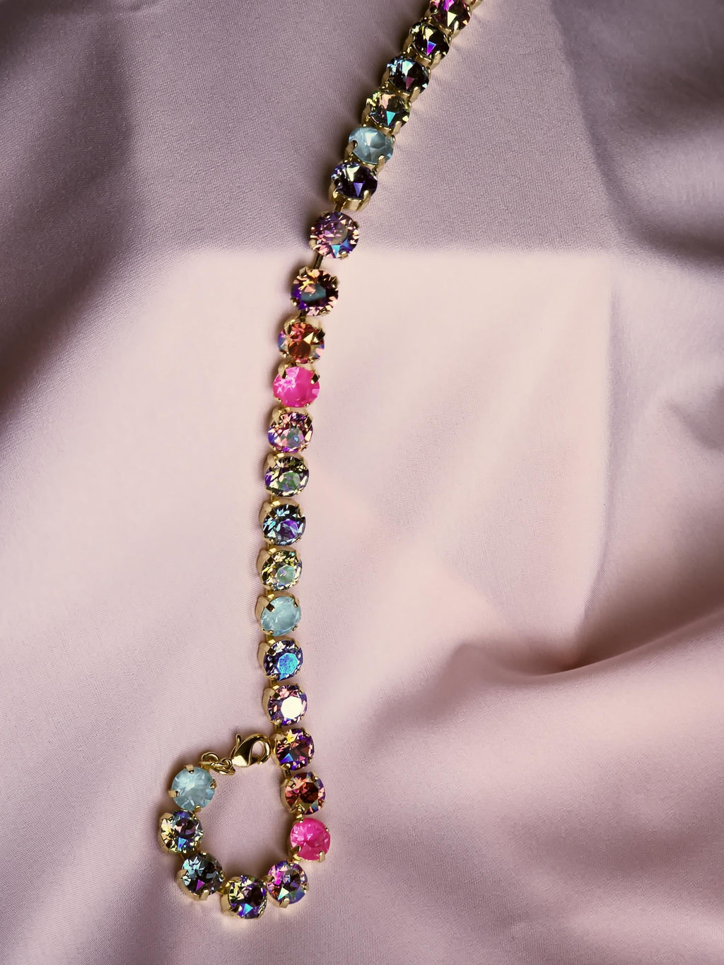 Swarovski Crystal Rainbow Necklace | Gold Plated Statement Jewelry