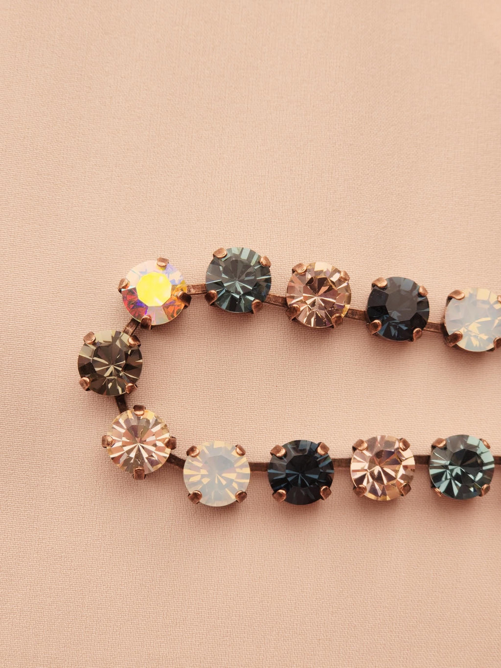 Smokin' Crystal Tennis Necklace | Crystal Choker | Rhinestone Jewelry | Crystal AB and Black Diamond Necklace