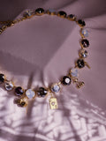Sin City Swarovski Crystal Charm Necklace | Handmade Gold Plated Statement Necklace | Vegas Jewelry | Dice Charm Necklace