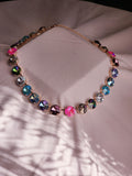 May Flowers Swarovski Crystal Necklace | Handmade Rose Gold Statement Necklace | Rainbow Crystal Choker