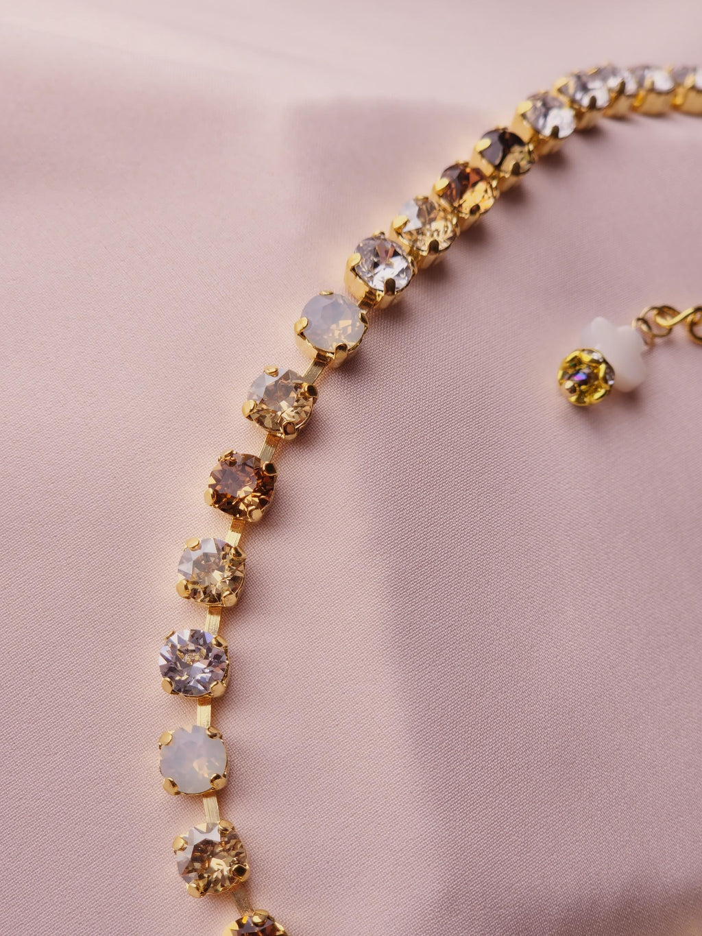 Champagne Toast Austrian Crystal | Colorado Topaz White Opal Necklace | Crystal Choker | Gold Plated Necklace Earrings | Rhinestone Jewelry