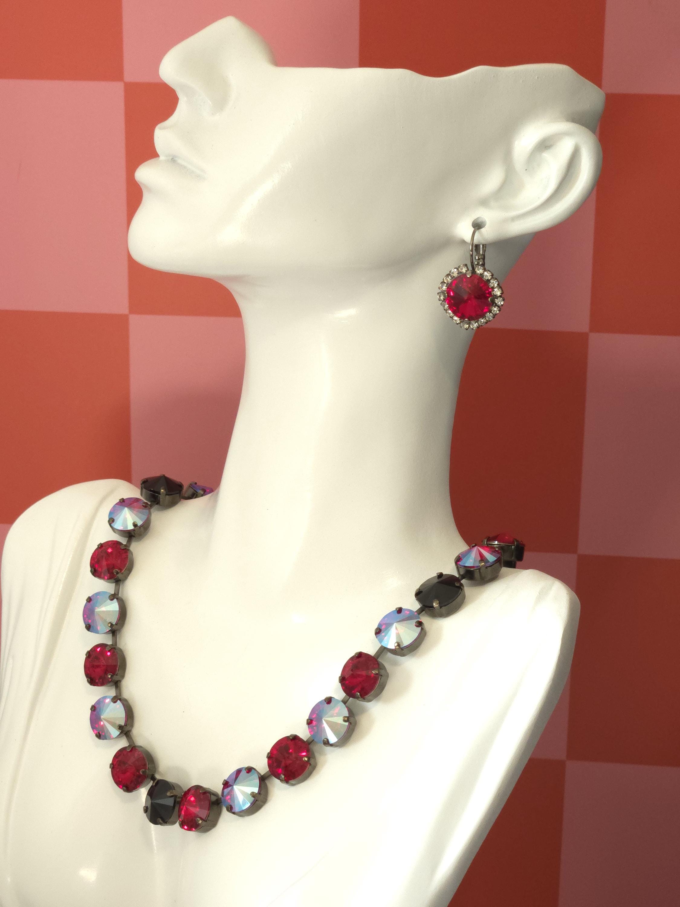 Off With Her Head Swarovski Crystal Necklace | Handmade Black Statement Necklace | Siam & Jet Crystal Rivoli Choker