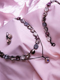 Swarovski Crystal Necklace | Black Setting Statement | Amethyst Patina, Rose Gold, Vintage Rose