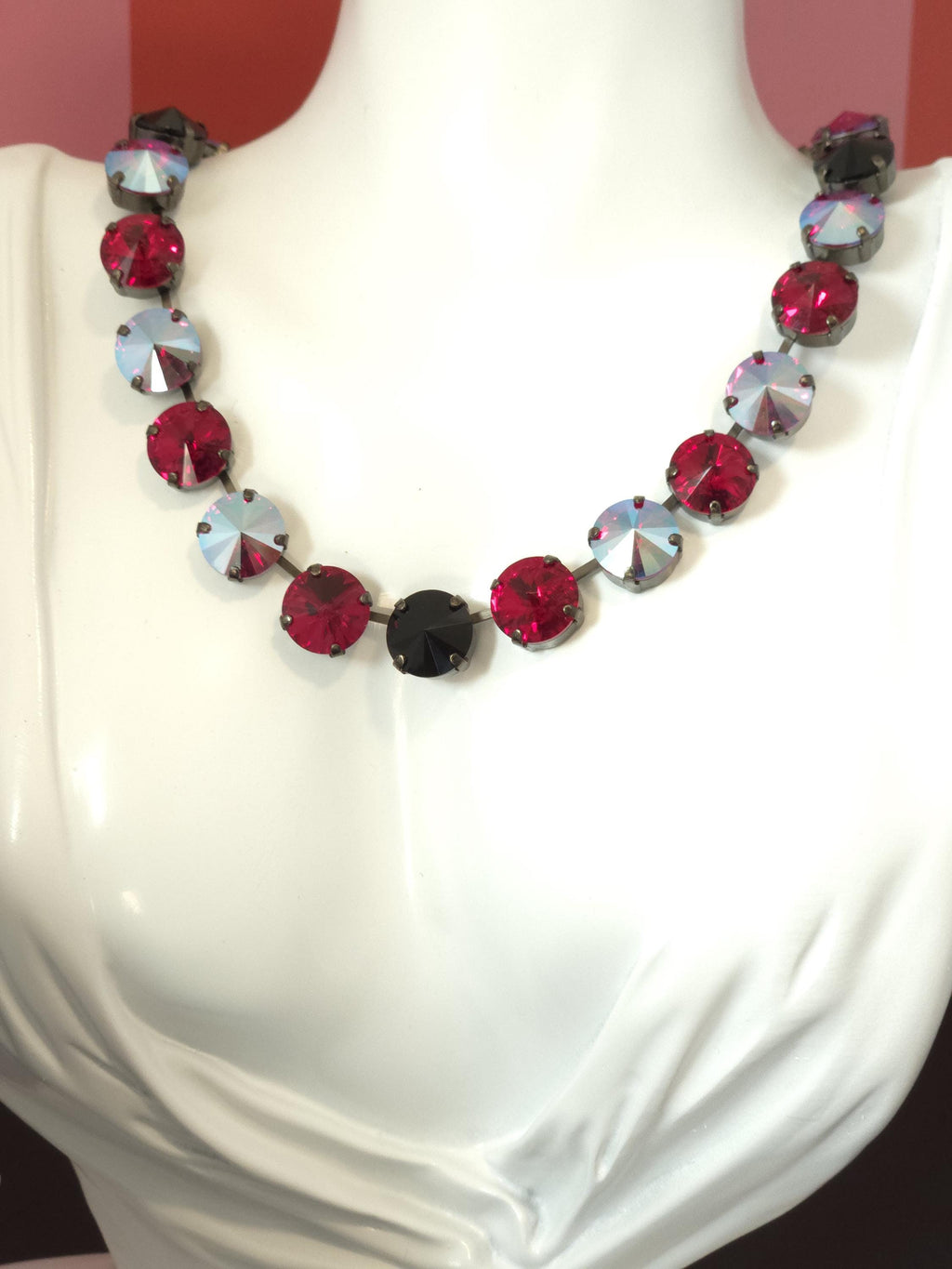 Off With Her Head Swarovski Crystal Necklace | Handmade Black Statement Necklace | Siam & Jet Crystal Rivoli Choker