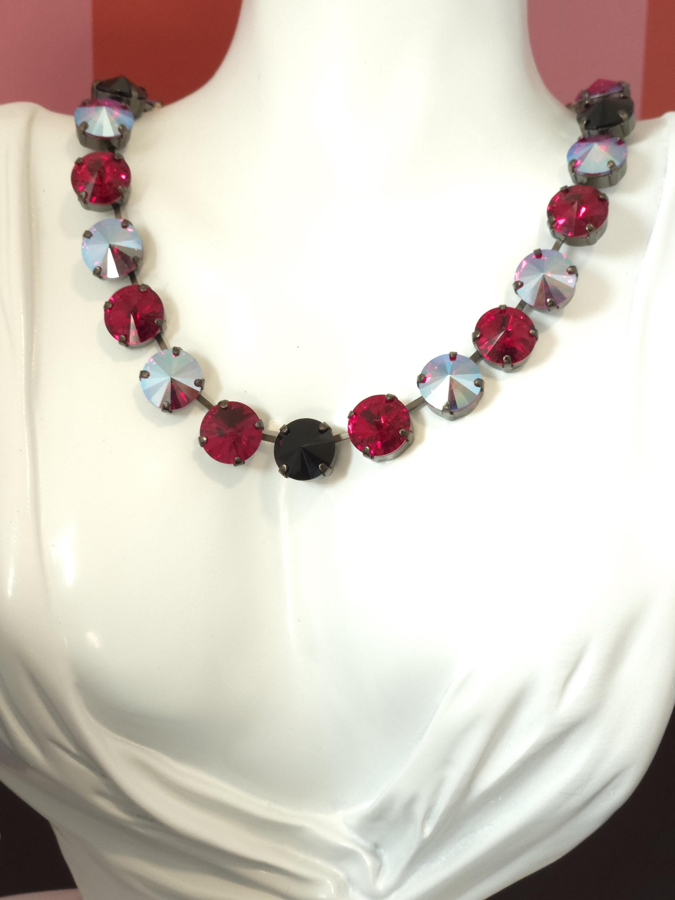 Off With Her Head Swarovski Crystal Necklace | Handmade Black Statement Necklace | Siam & Jet Crystal Rivoli Choker