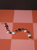 Mad Hatter Swarovski Crystal Bracelet | Handmade Gold Plated Statement Bracelet | Jet Ruby & Crystal AB Rivoli Bracelet