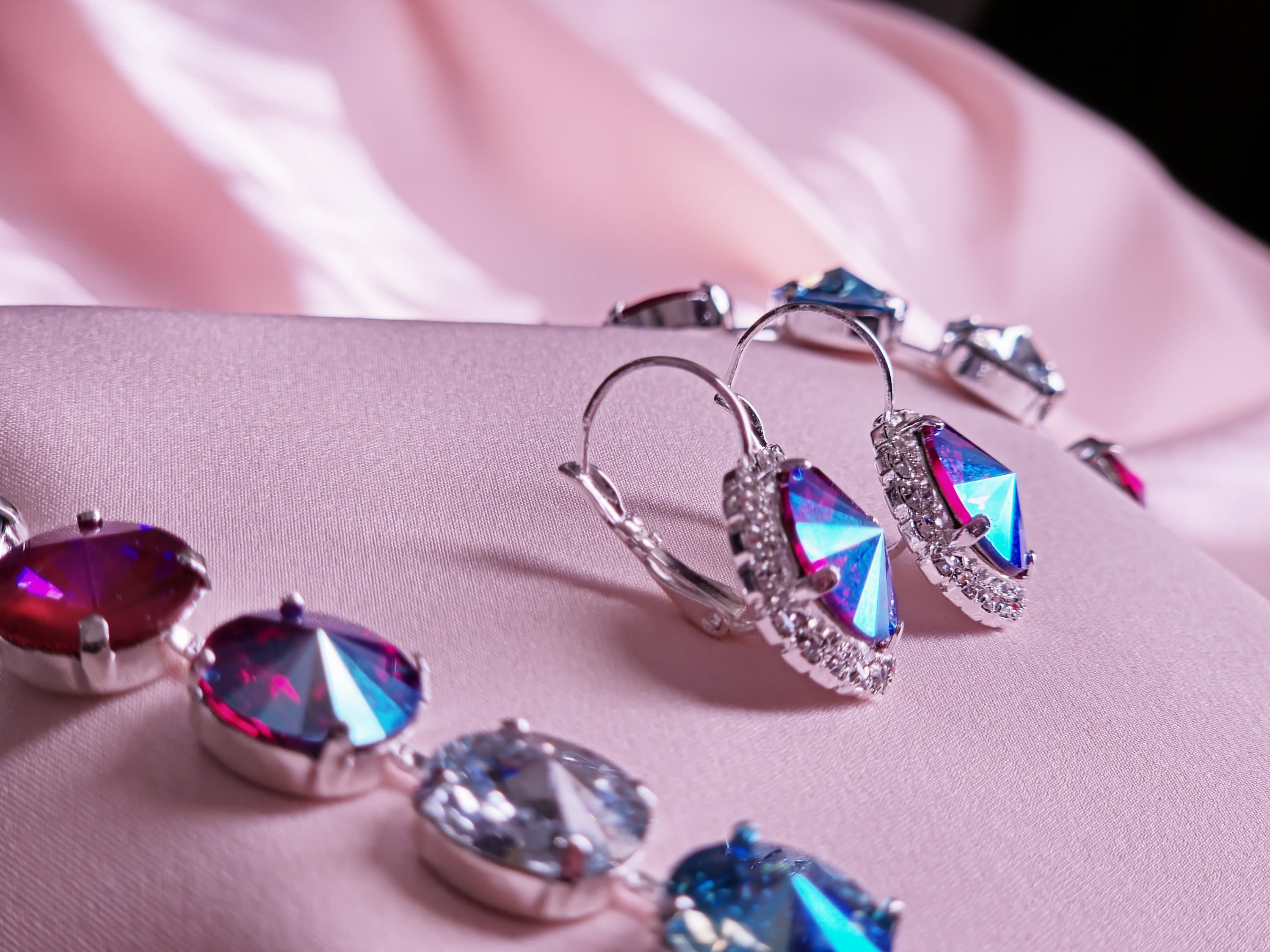 Miami Nights Swarovski Crystal Necklace | Rhodium Plated Statement Jewelry Set
