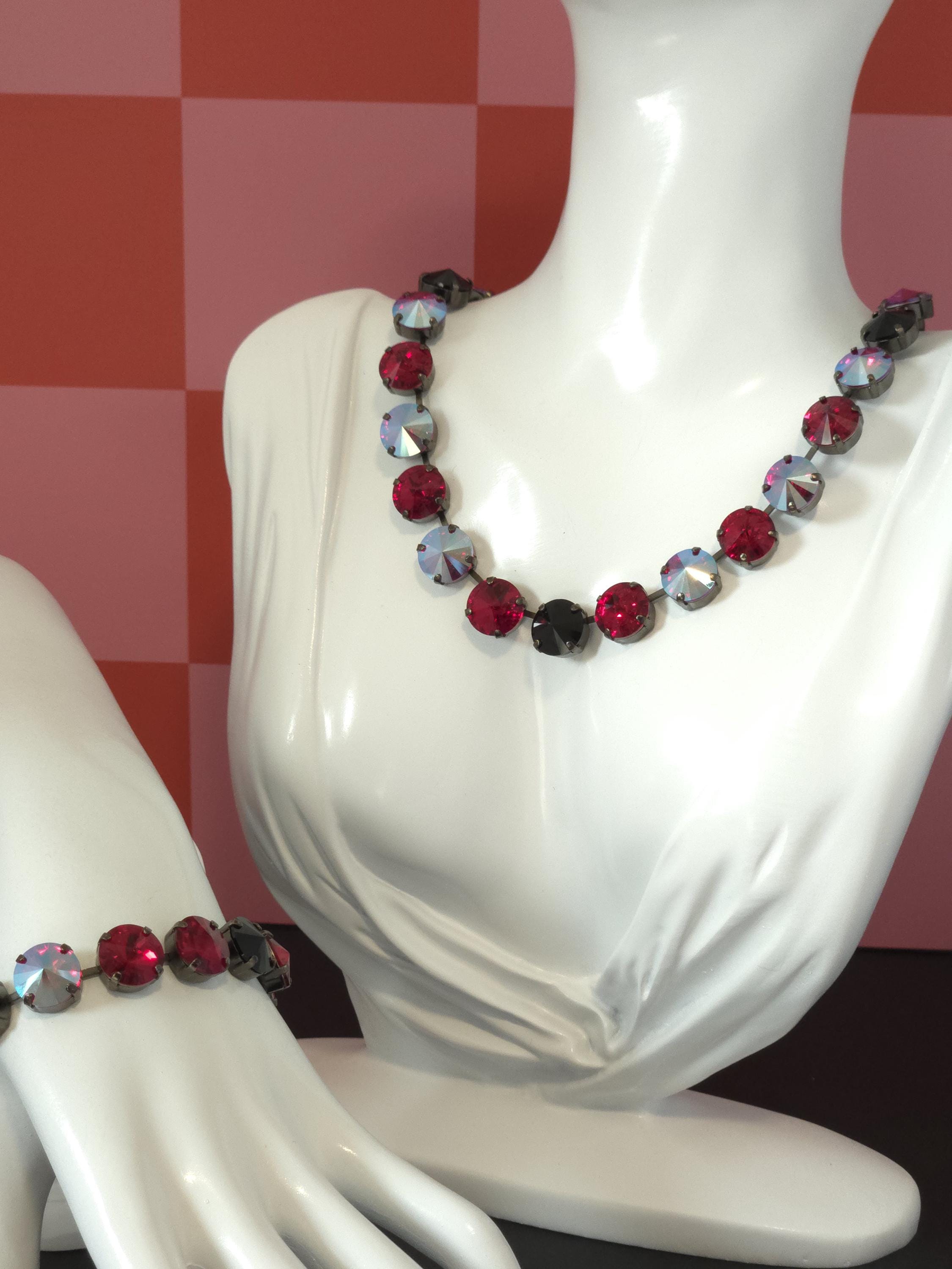 Off With Her Head Swarovski Crystal Necklace | Handmade Black Statement Necklace | Siam & Jet Crystal Rivoli Choker