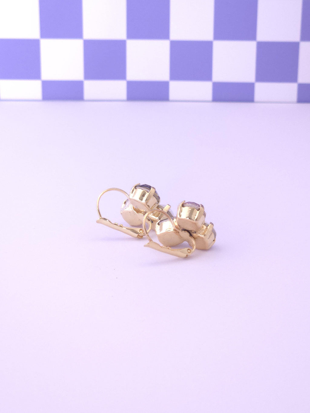Crystal Trio Leverback Earrings | 8mm Austrian Stones, Gold or Rhodium Finish