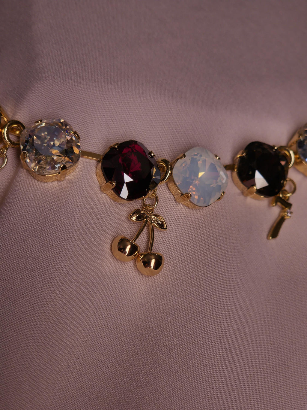 Sin City Swarovski Crystal Charm Necklace | Handmade Gold Plated Statement Necklace | Vegas Jewelry | Dice Charm Necklace