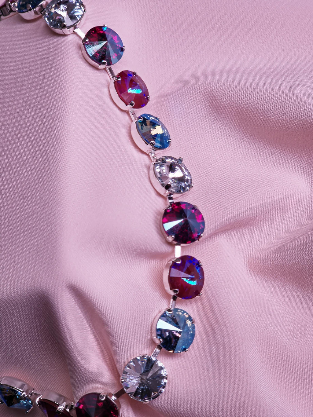 Miami Nights Swarovski Crystal Necklace | Rhodium Plated Statement Jewelry Set