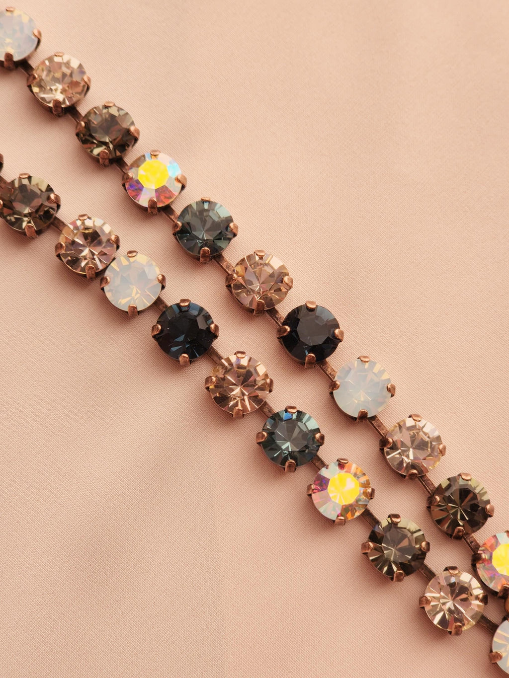 Smokin' Crystal Tennis Necklace | Crystal Choker | Rhinestone Jewelry | Crystal AB and Black Diamond Necklace