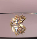 Crystal Crown Ring | Adjustable Gold Plated Cluster Ring | Genuine Swarovski Crystal, CZ Accents | Sparkling Crystal Moonlight