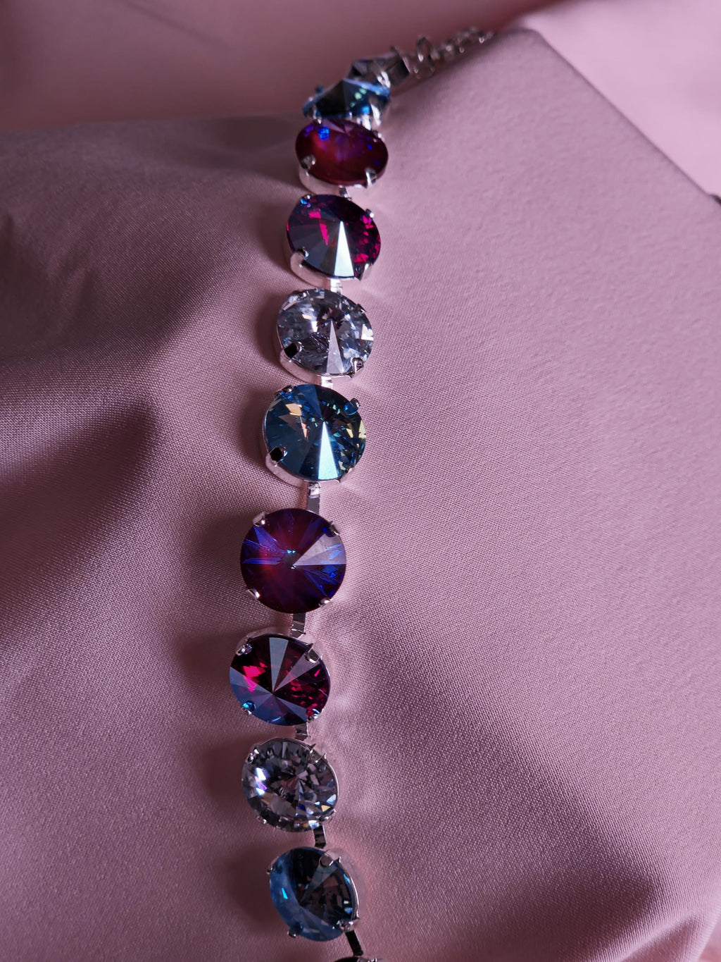 Miami Nights Swarovski Crystal Necklace | Rhodium Plated Statement Jewelry Set