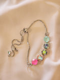 Sugar Rush Swarovski Crystal Bracelet | Handmade Silver Adjustable Slider Bracelet | Rainbow Crystal Bracelet