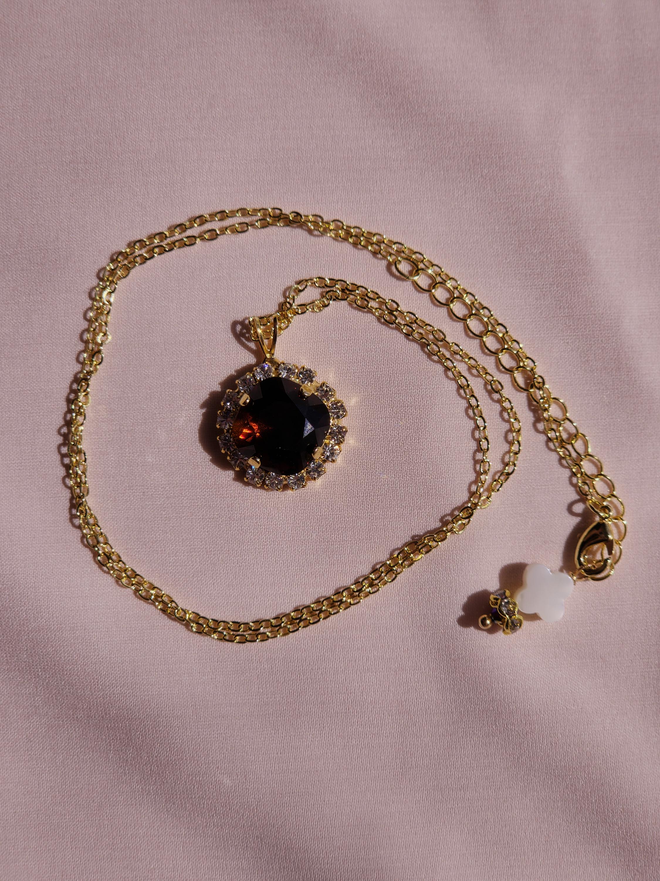 Champagne Toast Austrian Crystal | Colorado Topaz White Opal Necklace | Crystal Choker | Gold Plated Necklace Earrings | Rhinestone Jewelry