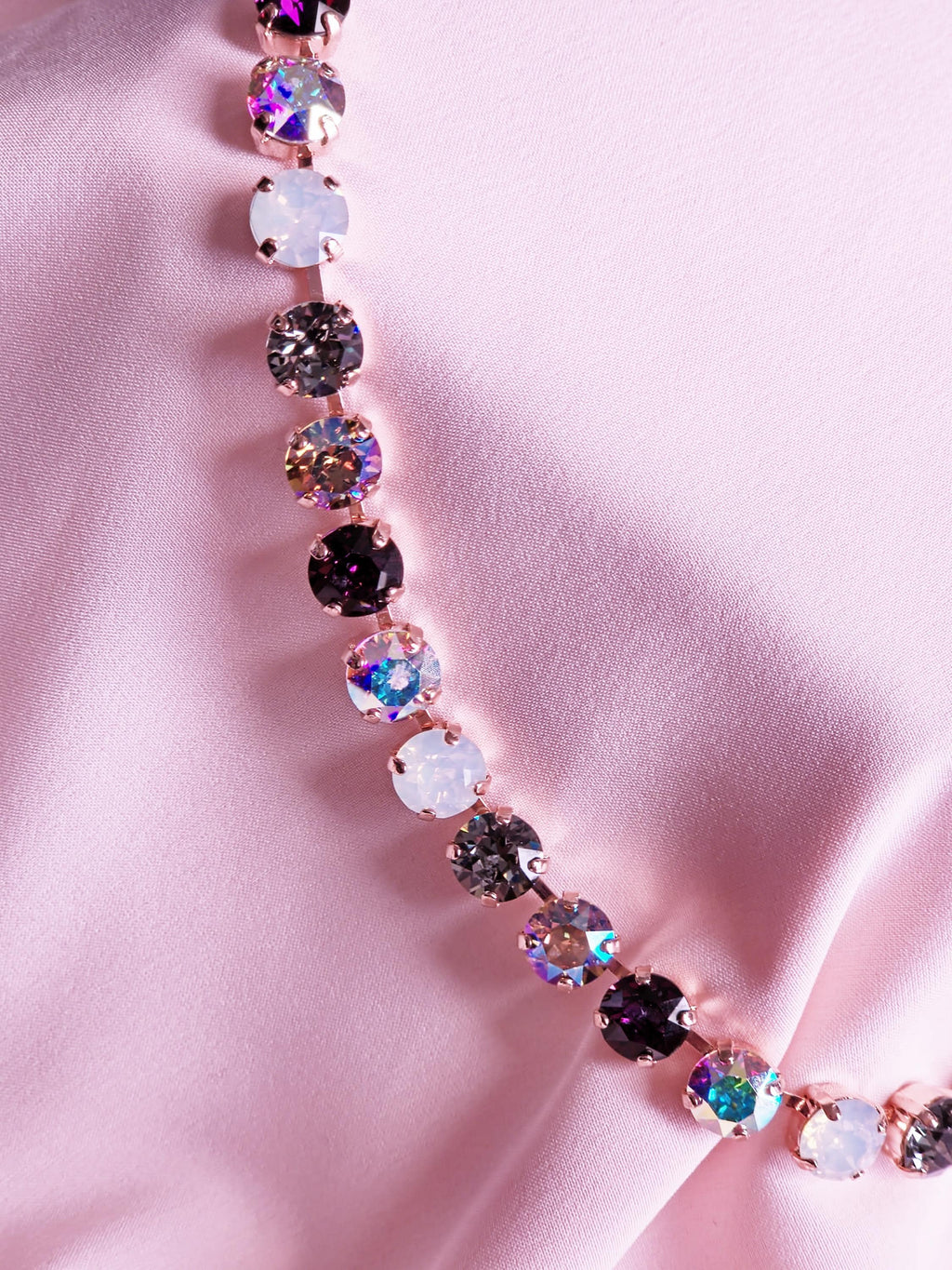 Swarovski Crystal Necklace | Rose Gold Statement Choker | Amethyst, Black Opal, Aurora Borealis