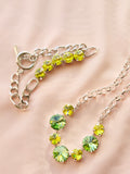 Rhodium Toggle Bracelet – Citrus Green Swarovski Crystal